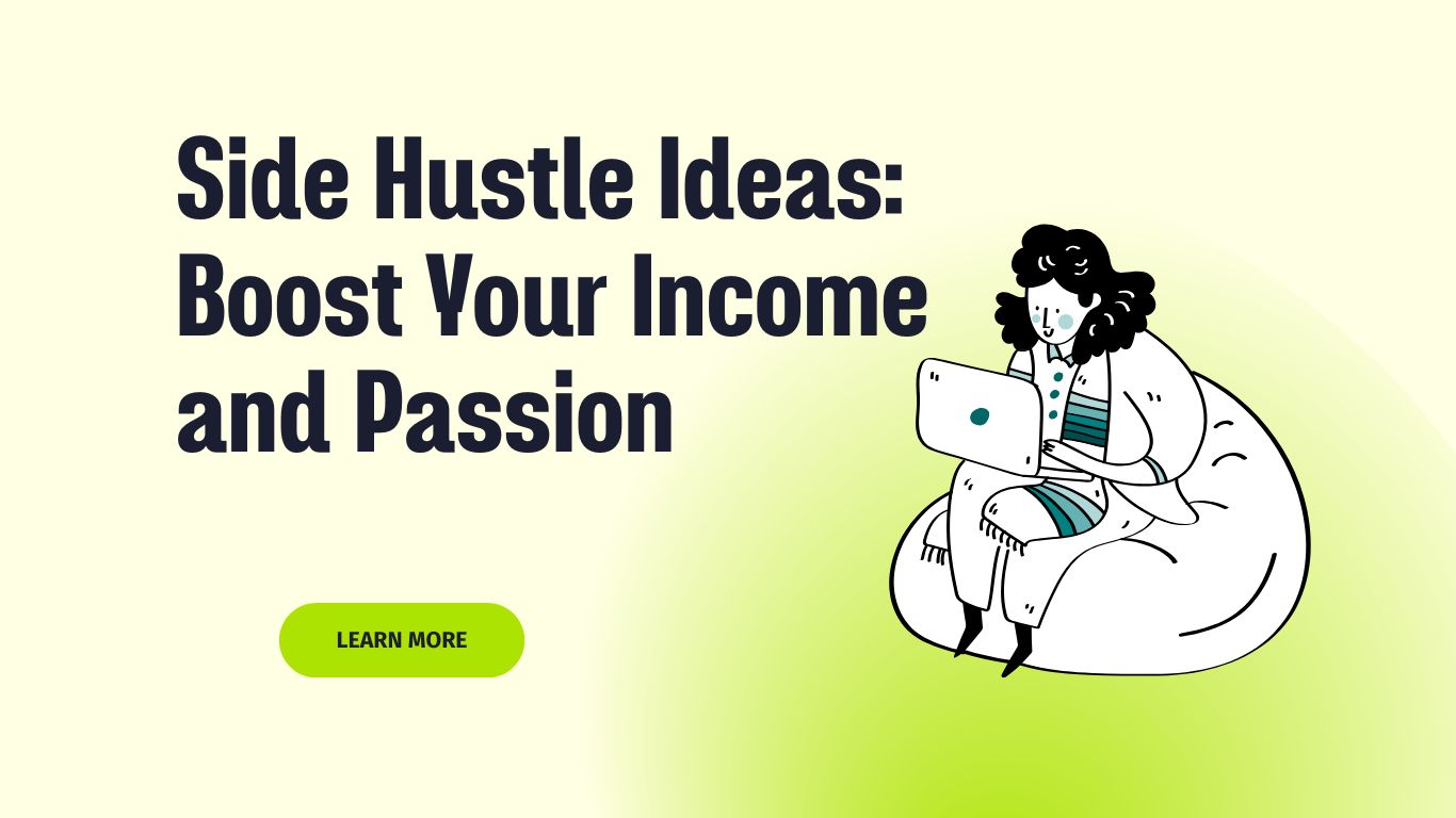 Freelancer working on a laptop, exploring side hustle ideas to boost income